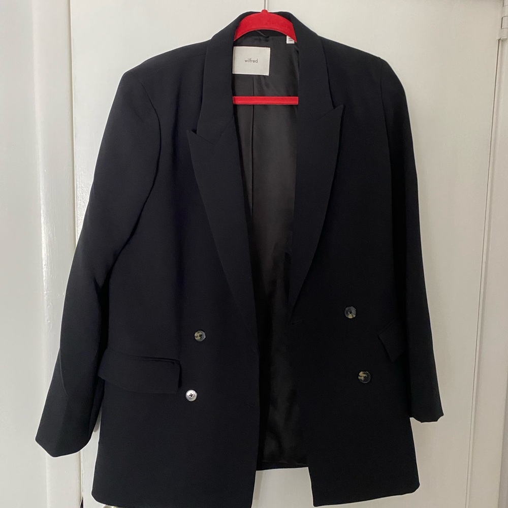 Wilfred Black Double-Breasted Blazer